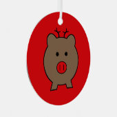 Roy the Christmas Pig Ornament Aus Metall (Vorderseite Rechts)