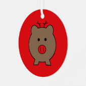 Roy the Christmas Pig Ornament Aus Metall (Vorderseite links)
