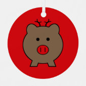 Roy the Christmas Pig Ornament Aus Metall (Vorderseite)