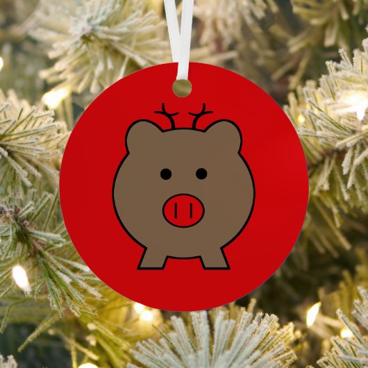 Roy the Christmas Pig Ornament Aus Metall (InSitu)