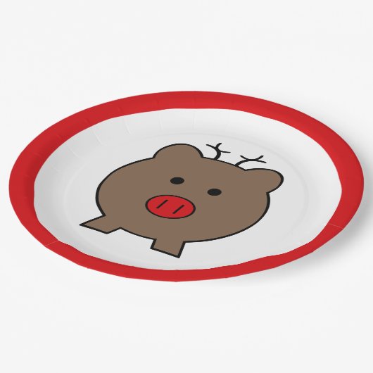 Roy the Christmas Pig Pappteller (Schrägansicht)