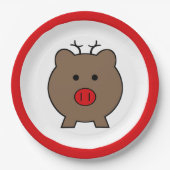 Roy the Christmas Pig Pappteller (Vorderseite)