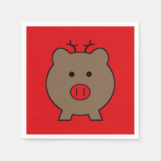 ~ Roy the Christmas Pig Serviette (Vorderseite)