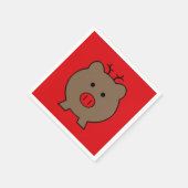 ~ Roy the Christmas Pig Serviette (Ecke)