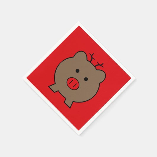 ~ Roy the Christmas Pig Serviette (Ecke)