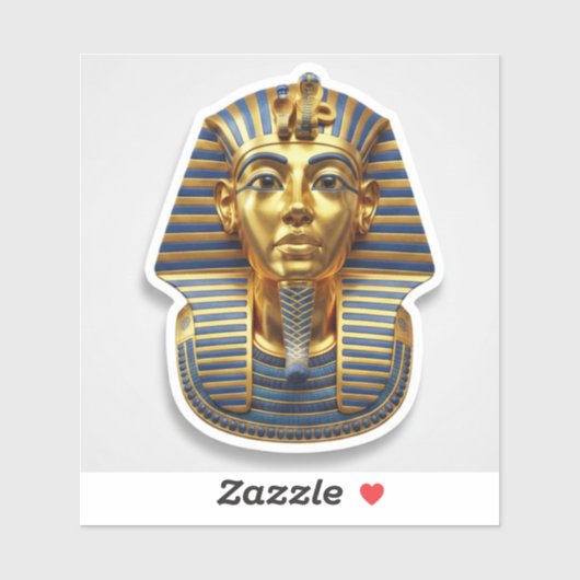 Royal 3D Golden Pharaoh Mask Die-Cut Sticker ملصق  (Blatt)