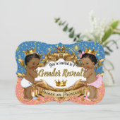 Royal African Gender Reveal Baby Shower Einladung (Stehend Vorderseite)