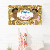 Royal African Gender Reveal Gold Glitzer Banner (Insitu)