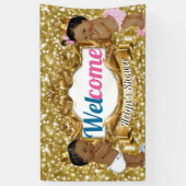 Royal African Gender Reveal Gold Glitzer willkomme Banner (Vertikal)