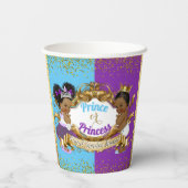 Royal African Gender Reveal Lila & Blue Pappbecher (Rückseite)