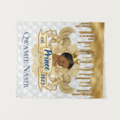 Royal African Prince | Blue Glitzer Tropfen Tapest Wandteppich (Vorderseite (Horizontal))