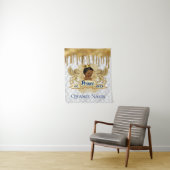 Royal African Prince | Blue Glitzer Tropfen Tapest Wandteppich (Beispiel)