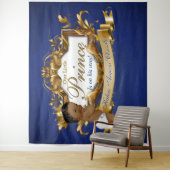 Royal African Prince Blue|Gold Extravagant Backgro Wandteppich (Beispiel)