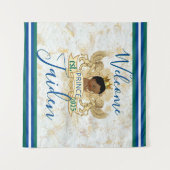 Royal African Prince Elegante Monogramm Hintergrun Wandteppich (Vorderseite (Horizontal))