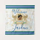 Royal African Prince Elegante Monogramm Hintergrun Wandteppich (Vorderseite)