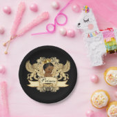Royal African Prince Elegante Schwarz & Gold Pappteller (Party)