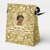 Royal African Prince Gold Glitzer Elegante Geschenkschachtel (Rückseite)