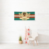 Royal African Prince Green|Red Baby Dusche Willkom Banner (Insitu)