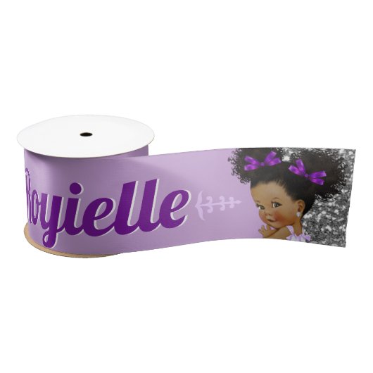 Royal African Princess Lila|Lavendel|Silber Satinband (Spule)