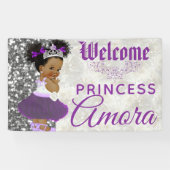 Royal African Princess Lila|Silver Glitzer Extrava Banner (Horizontal)