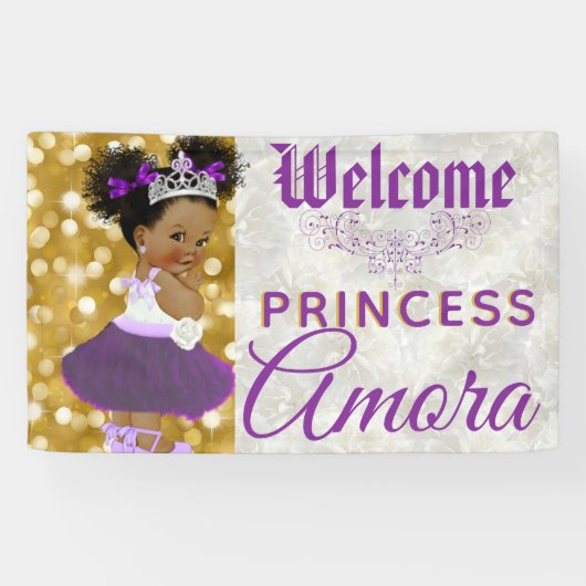 Royal African Princess Lila|Silver Glitzer Extrava Banner (Horizontal)