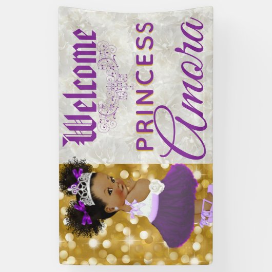 Royal African Princess Lila|Silver Glitzer Extrava Banner (Vertikal)