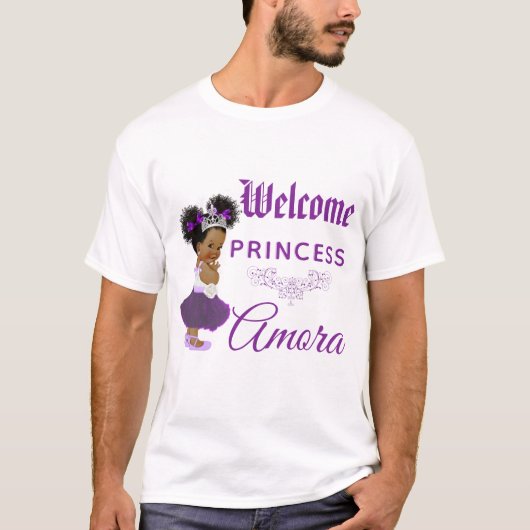 Royal African Princess Lila| White Baby Dusche T-Shirt (Vorderseite)