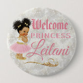 Royal African Princess Pink|Gold Extravagant Button (Vorderseite)