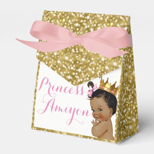 Royal African Princess Pink & Gold Glitzer Geschenkschachtel (Vorderseite)