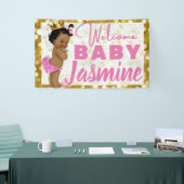 Royal African Princess Pink|Gold Marble & Glitzer Banner (Messeveranstaltung)