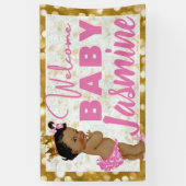 Royal African Princess Pink|Gold Marble & Glitzer Banner (Vertikal)
