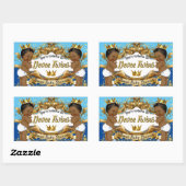 Royal African Twin BOYS| Blue & Gold Glitzern Rechteckiger Aufkleber (Blatt)