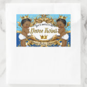 Royal African Twin BOYS| Blue & Gold Glitzern Rechteckiger Aufkleber (Tasche)