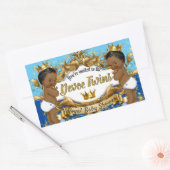 Royal African Twin BOYS| Blue & Gold Glitzern Rechteckiger Aufkleber (Umschlag)