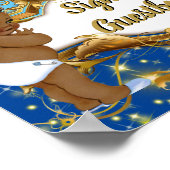 Royal African Twin Boys| Elegantes Gästebuchzeiche Poster (Ecke)