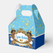 Royal African Twin Princes|Blue & Gold Glitzern Geschenkschachtel (Vorderseite)