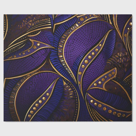 Royal Afro Wax Pattern Geschenkpapier (Flach)