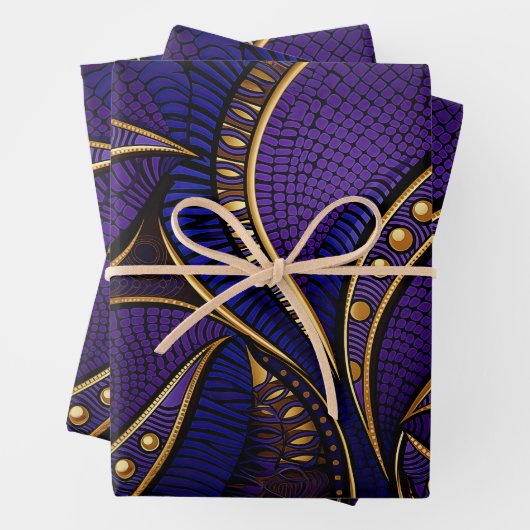 Royal Afro Wax Pattern Geschenkpapier Set (Beispiel)