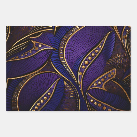 Royal Afro Wax Pattern Geschenkpapier Set (Vorderseite)