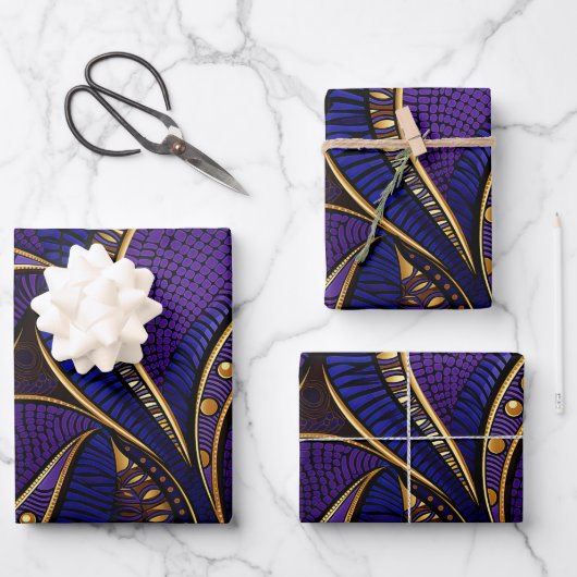 Royal Afro Wax Pattern Geschenkpapier Set (Vorderseite)
