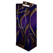 Royal Afro Wax Pattern Geschenktüte Für Weinflaschen (Rückseite Schrägansicht)