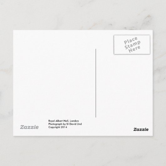Royal Albert Hall, London Postkarte (Rückseite)