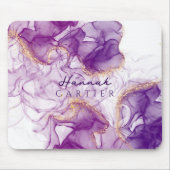 Royal Amethyst GoldGlitter Wasserfarbe individuell Mousepad (Vorne)