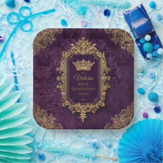 Royal Amethyst Quinceañera, Brauch Pappteller (Party)