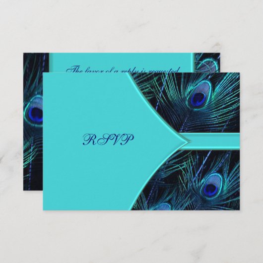 Royal Aquamarin Blue Peacock Wedding RSVP (Vorne/Hinten)