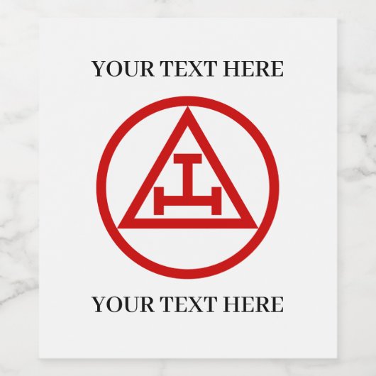 Royal Arch Freemason Square und Compass Masonic Weinetikett (Einzelnes Label)