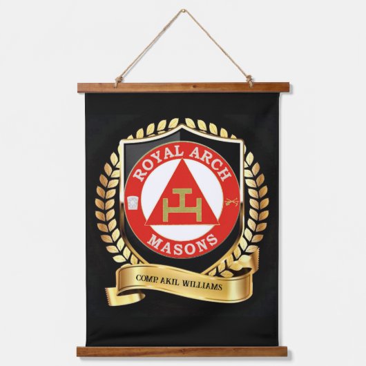 Royal Arch Mason Hanging Tapestry Wandteppich Mit Holzrahmen (Vorderseite)