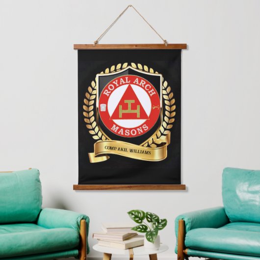Royal Arch Mason Hanging Tapestry Wandteppich Mit Holzrahmen (Wohnzimmer)