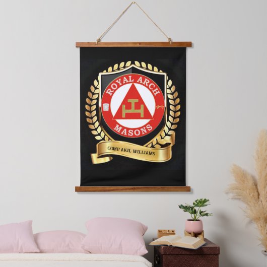 Royal Arch Mason Hanging Tapestry Wandteppich Mit Holzrahmen (Schlafzimmer)