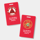 Royal Arch Mason Name Tag Ausweis (Vorder- & Rückseite)